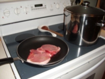 browning the pork chops